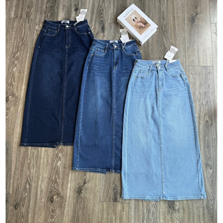 Chân váy midi dáng dài xẻ sau ZR