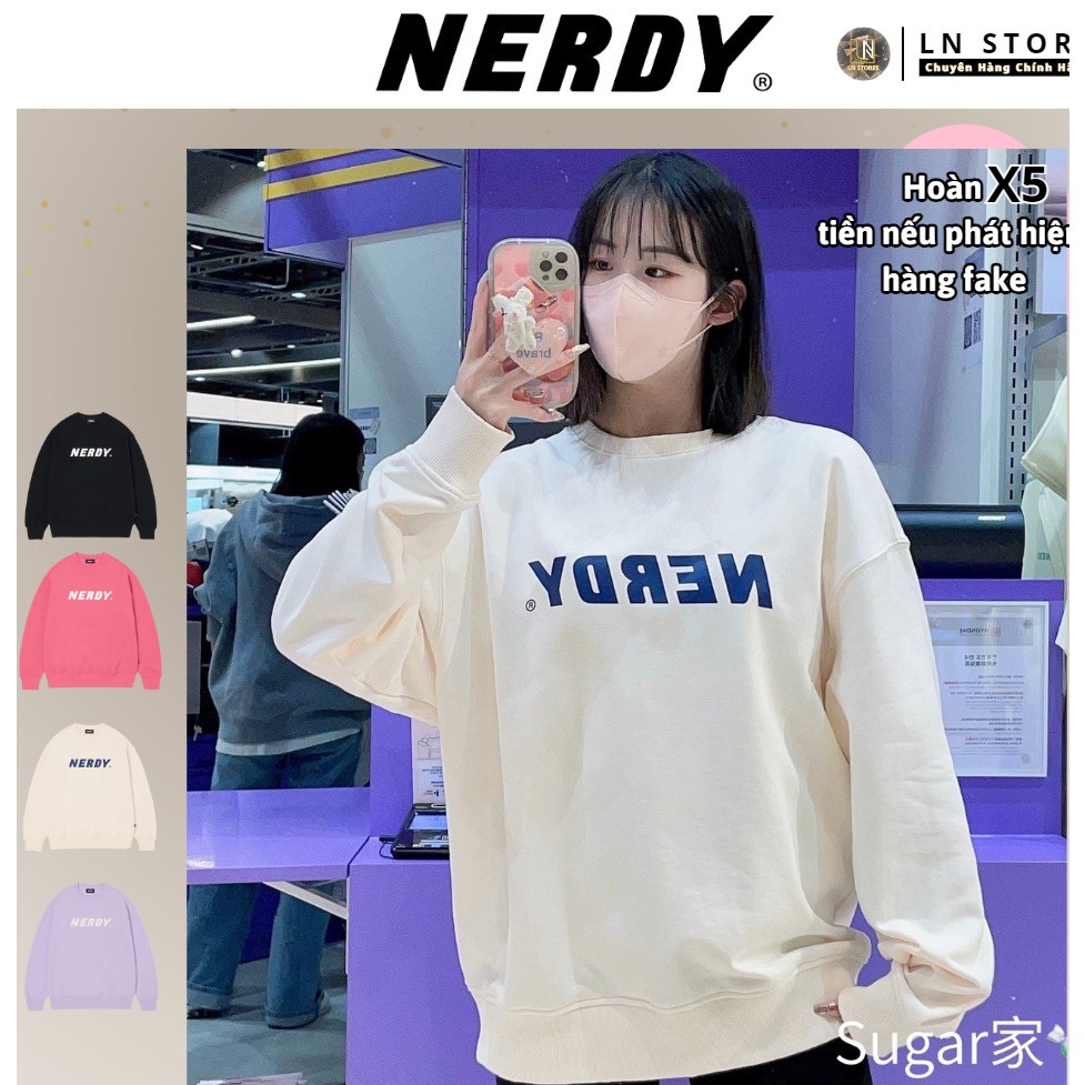 [ Authentic ] Nerdy – Áo nỉ unisex cổ tròn-PNES23KC03