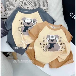BỘ CỘC TAY IN GẤU CHO BÉ TRAI CHẤT LIỆU CTON CHO BÉ TRAI 6-18KG QUỲNH ANH SHOP