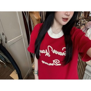 Áo phông FY thêu phối cổ dệt chất cotton 4c lạnh mịn mát