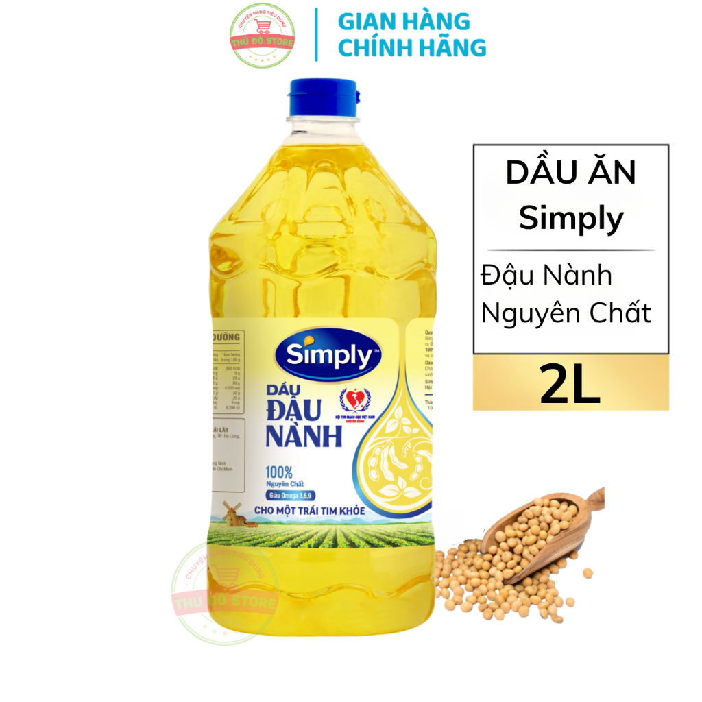 Dầu Ăn Simply Đậu Nành Nguyên Chất - Chai 2L