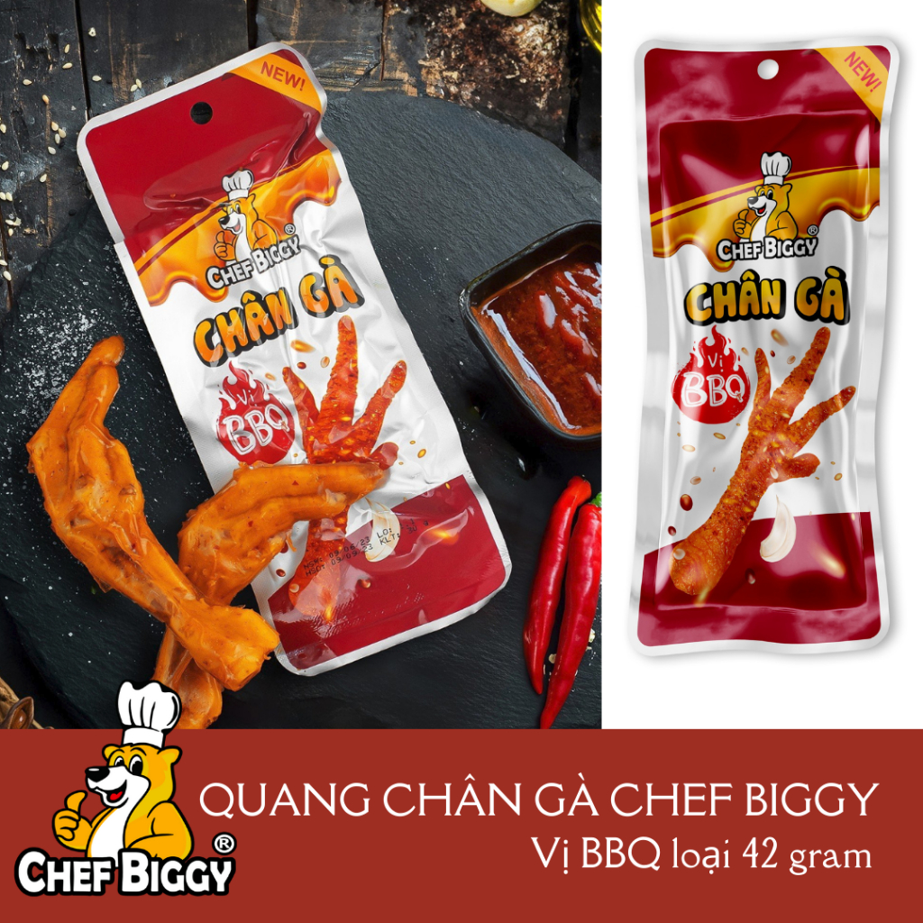 Giá Sỉ Thùng 100 Chiếc Chân Gà CHEF BIGGY Loại To 42 gram Chính Hãng Hàng Việt Nam