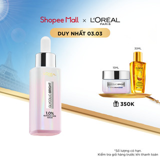  Serum dưỡng sáng mờ thâm nám L'Oreal Paris Glycolic Bright 1.0% Glycolic Acid (AHA) 30ml