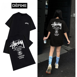 Áo thun stussy nam nữ form rộng chất liệu cotton 100% basic tee phông trơn tay lỡ oversize Loix #Hot #2024