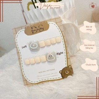  Móng chân giả NGẮN màu trắng nail box chân GIÁ RẺ đẹp đơn giản thích hợp đi chơi chụp ảnh tặng keo dán móng 