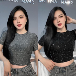 Áo Phông Bling Tay cộc bi Thời Trang Dành Cho Nữ, áo phông bling cộc tay