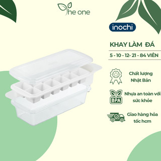 Khay đá inochi 12 viên kèm hộp, chất liệu nhựa nguyên sinh an toàn, chịu nhiệt & không dính thành đá.