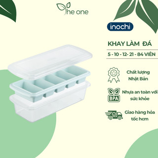 Khay làm đá 5 viên inochi (có hộp), nhựa nguyên sinh an toàn sức khỏe, tận dụng làm thạch, rau câu, socola