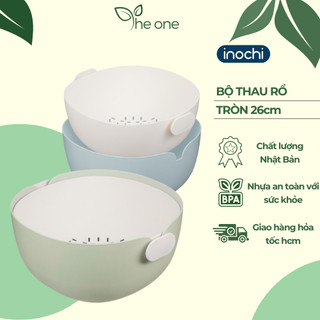 Bộ thau rổ tròn Yoko 26cm inochi, bộ thau rổ cao cấp, thiết kế dễ tẩy rửa không giòn gãy, bề mặt dễ lau chùi vệ sinh