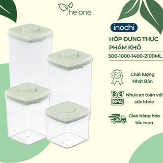 Hộp đựng thực phẩm khô Inochi, đựng bột, đựng mì, nắp có rong cao su đậy kín, chống rỉ nước, chống côn trùng