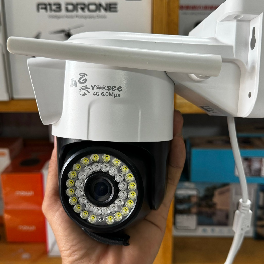 CAMERA YOOSEE 2 MẮT 4G XÀI SIM – 6.0 FHD – XEM 2 KHUNG HÌNH - MẪU CHỐNG NƯỚC XOAY 360 ĐỘ – 42 LED