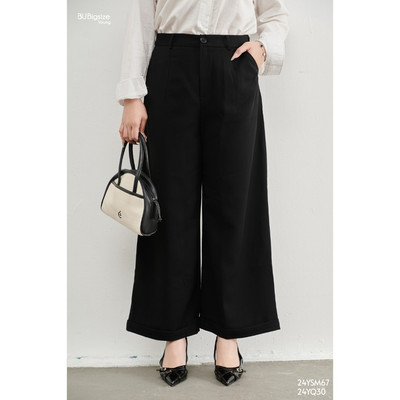 Quần ống rộng gấu gập lơ vê BIGSIZE (55kg đến 95kg) - 24YQ30 - [BU Bigsize Young]