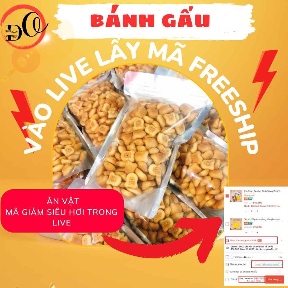 500Gr Bánh gấu nhân kem hàng chuẩn siêu ngon bách hoá đô