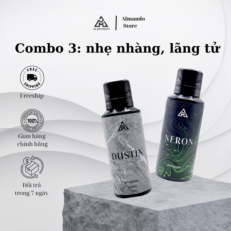 COMBO 2 lọ body mist nam ALMANDO