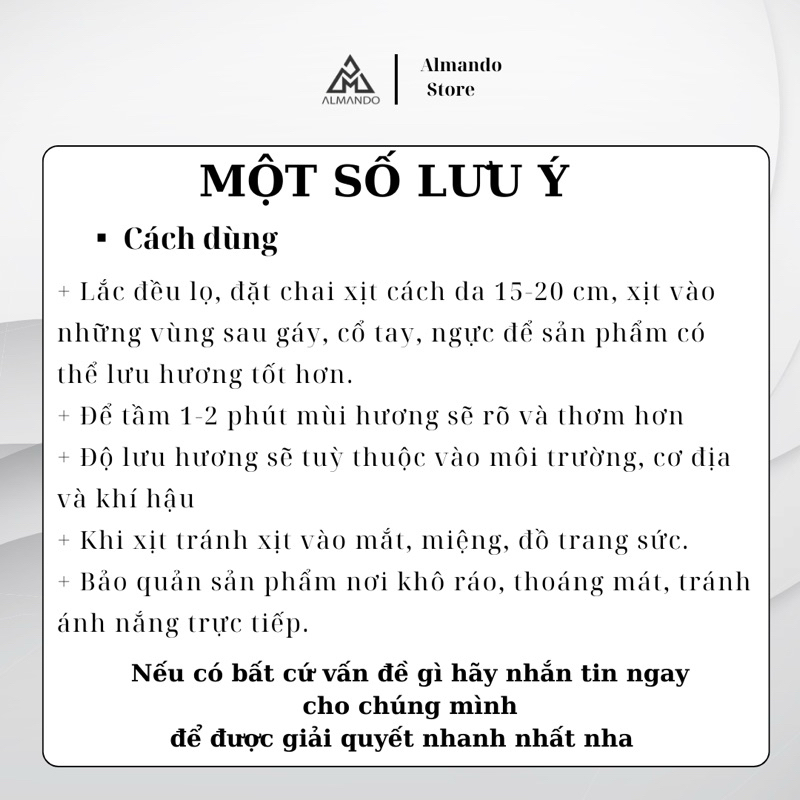 COMBO 2 lọ body mist nam ALMANDO