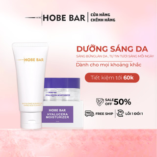 Combo Sữa Rửa Mặt + Kem Dưỡng Ẩm Dưỡng Sáng Da HOBEBAR Kiểm Soát Dầu Và Da Nhạy Cảm Nâng Tone