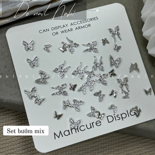 Set 40 charm bướm mix ngẫu nhiên trang trí móng tay , phụ kiện đính móng