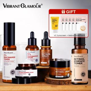 VIBRANT GLAMOR Retinol + Kem Niacinamide, Tinh chất, Nước hoa hồng, Bộ sáu sản phẩm, Săn chắc da và Trẻ hóa