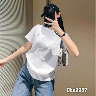 Áo phông nữ cotton tàu thêu ngựa cổ tròn form rộng siêu Hot