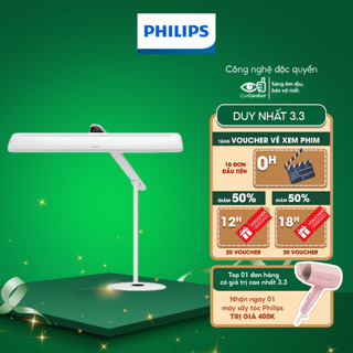 Đèn bàn Philips LED VDTMate DSK501 13.7W - điều chỉnh màu ánh sáng (2700K-6500K), bảo vệ mắt, chống cận thị