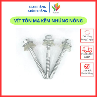 Bịch 100 con vít tôn mạ kẽm nhúng nóng ron cao su trắng lớn hiệu dricons 2f5, 3f, 4f, 5f, 6f, 7f5, 10f