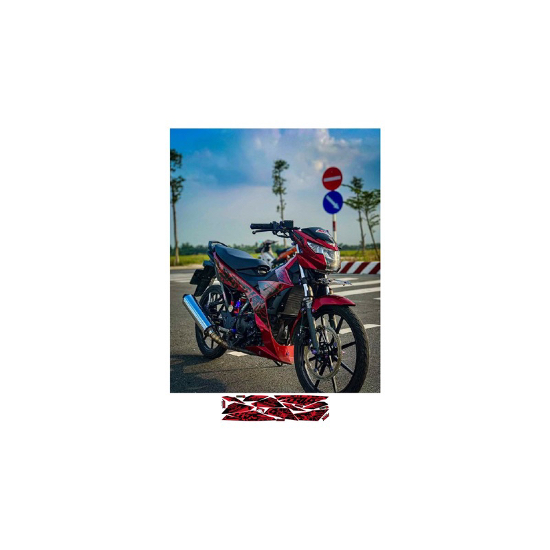 tem xe satria báo đốm đỏ đen
