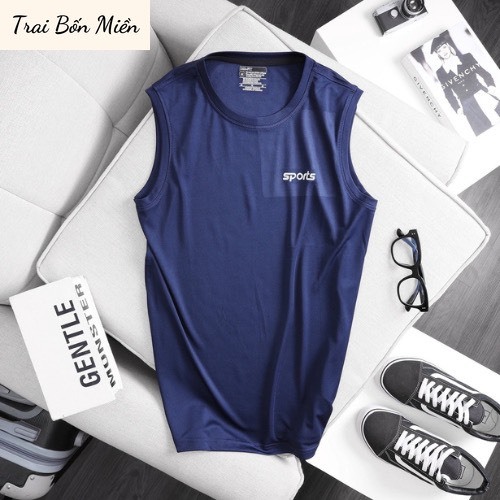 Áo Ba Lỗ Nam sát nách tập gym vải thun lạnh thể thao thoáng mát co giãn thấm hút mồ hôi