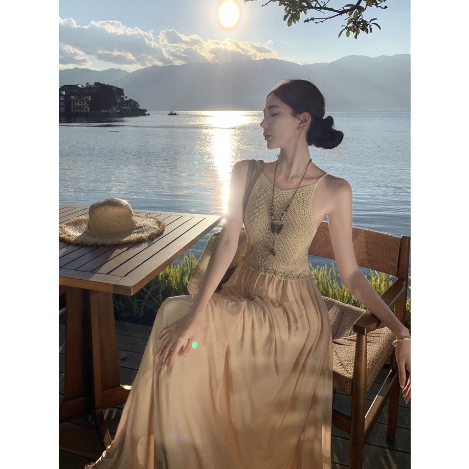 [HÀNG QC] Đầm maxi len phối chân váy