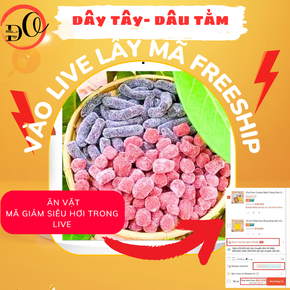 500G Mứt mix Dâu Tây Dâu Tằm Me Cay Đà Lạt Chua Ngọt Bách Hoá Đô
