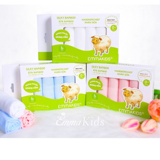 Set 6 Khăn Sữa Emma Kids sợi tre đủ màu