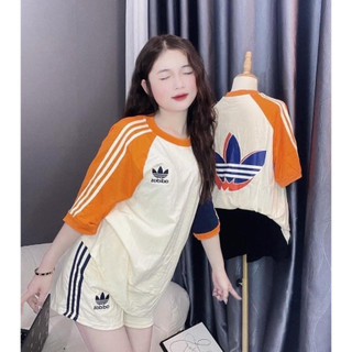 Bộ quần đùi áo thun chất coton khô 3158 và su unisex nữ tay lỡ form rộng CAMA STORE M1570