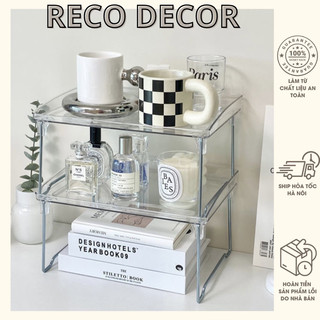 Kệ Đựng Đồ Trong Suốt Để Bàn Nhựa arcylic xếp lên nhau Decor bàn học