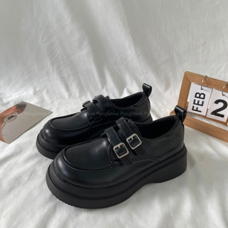 Giày Loafer đế cao có khuy gài Pong Shoes- Full Box- Mã 1654