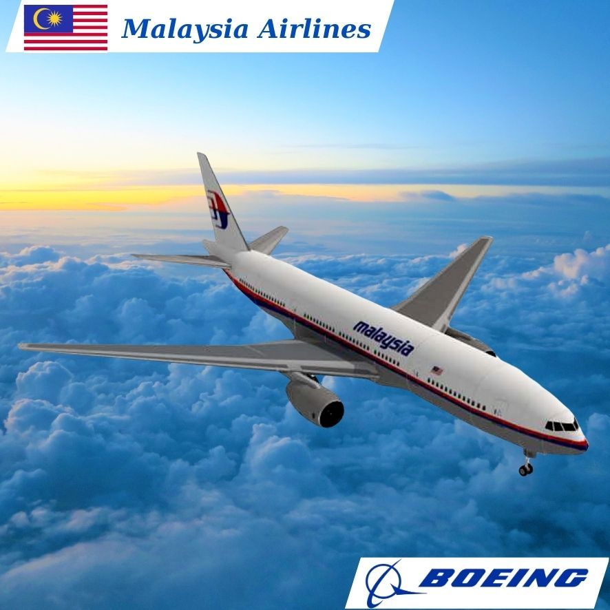 Mô Hình Giấy Máy Bay Thương Mại BOEING 777 Malaysia Airlines