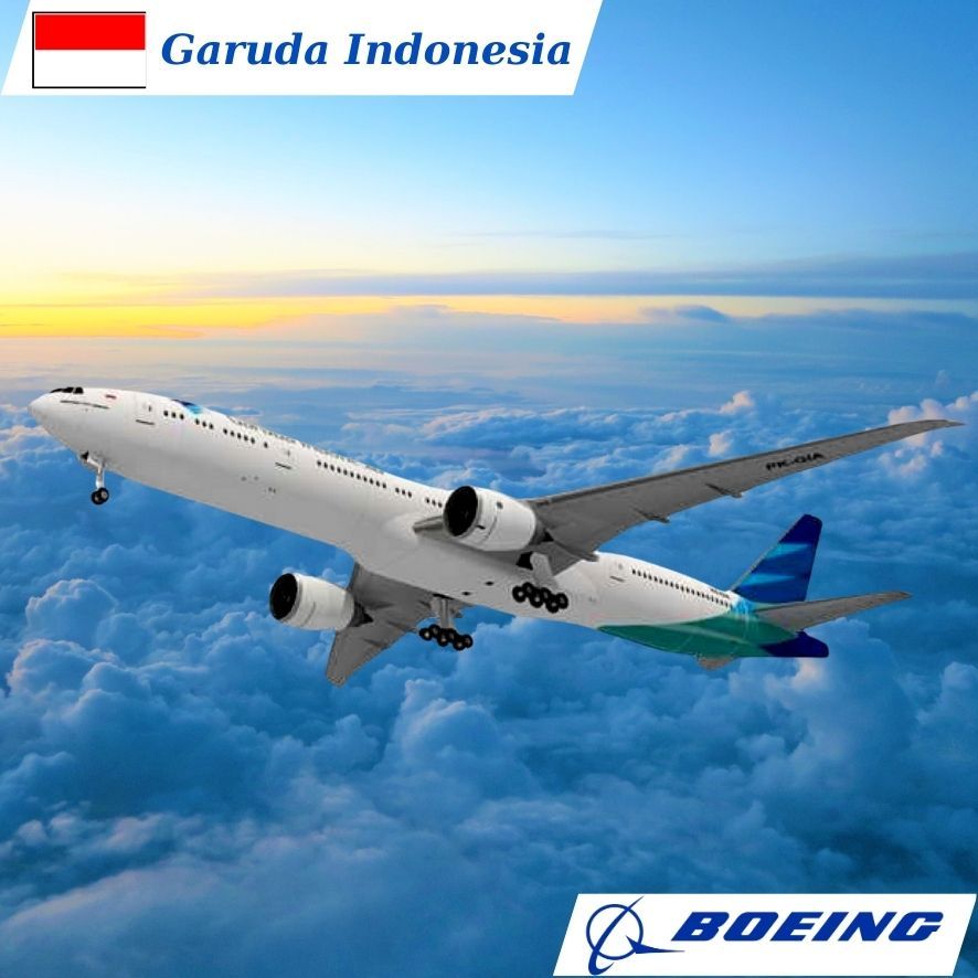 Mô Hình Giấy Máy Bay Thương Mại BOEING 777 Garuda Indonesia