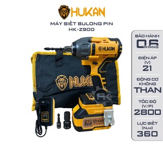 Máy siết bulong pin HUKAN Z900, Tặng túi đựng Động cơ Không chổi than, Lực siết 360Nm