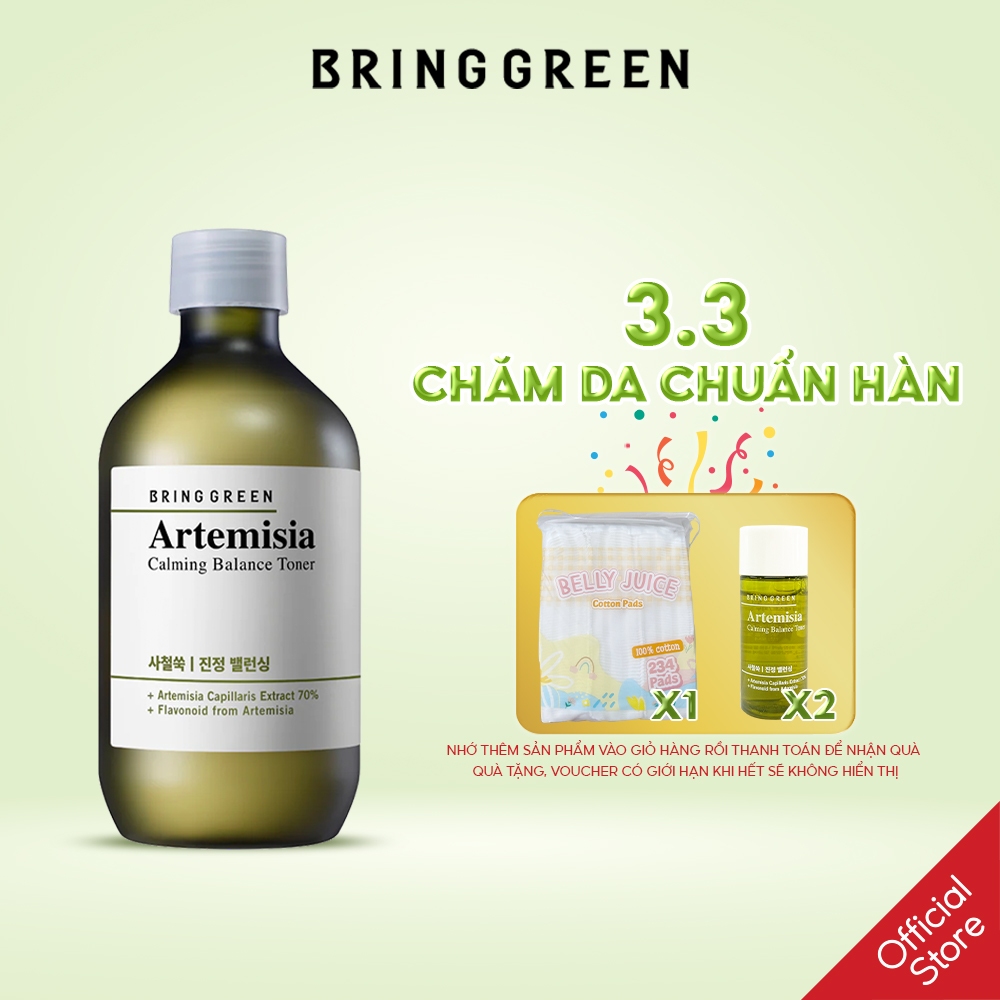 Nước Hoa Hồng Làm Dịu Và Cân Bằng Da BRING GREEN ARTEMISIA CALMING BALANCE TONER 270ml