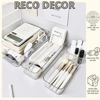 Khay Mini Trong Suốt Đựng Đồ Dùng Học Tập Hộp Đựng Washi Cắm Bút Để Bàn Decor Bàn Học