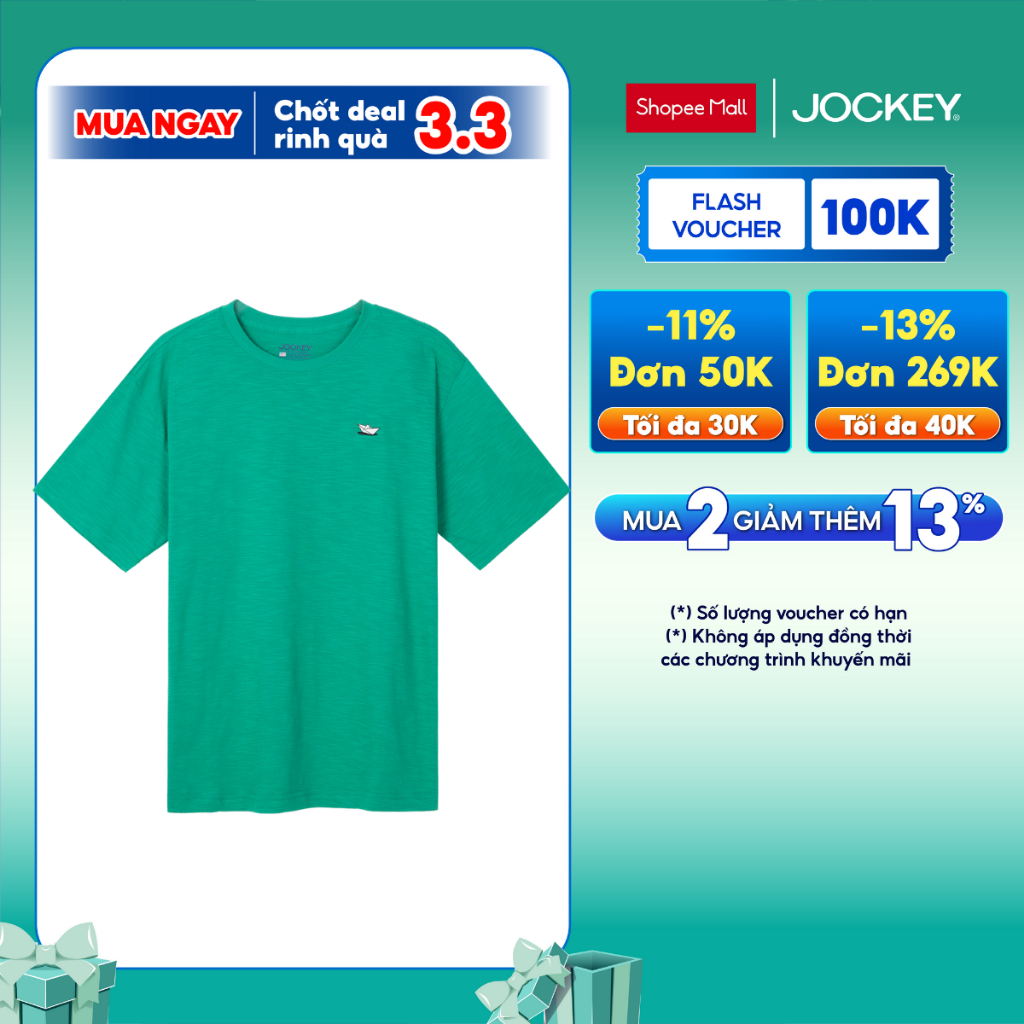 Áo Thun Nam Cotton Slub Jockey Mỏng Nhẹ, Thoáng Khí - J1214