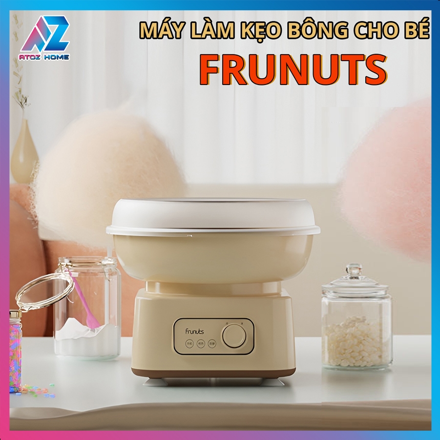 Máy Làm Kẹo Bông Gòn FRUNUTS Cao Cấp Tự Động, Máy Làm Kẹo Mini Tại Nhà Cho Bé An Toàn Sạch Sẽ Cấp Thực Phẩm