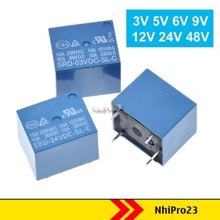 Relay, rơ le 5 chân 5v 12v 24v 10a loại tốt