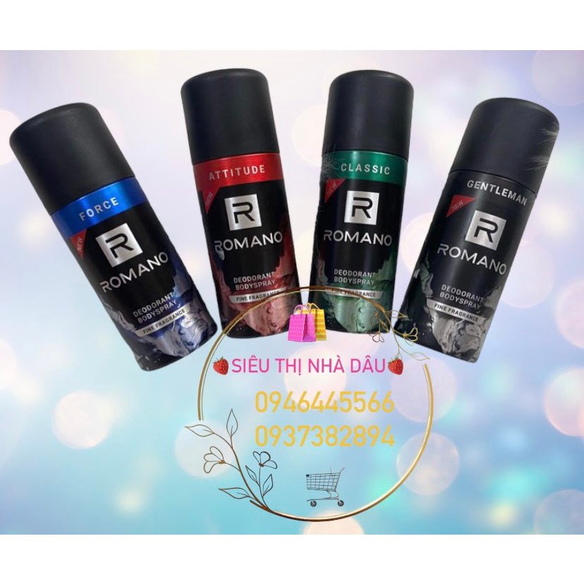 Xịt khử mùi Romano 150ml