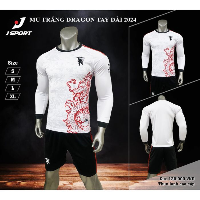 Quần áo bóng đá Mu tay dài vải thun lạnh không xù đồ đá banh mẫu mới 2023 2024