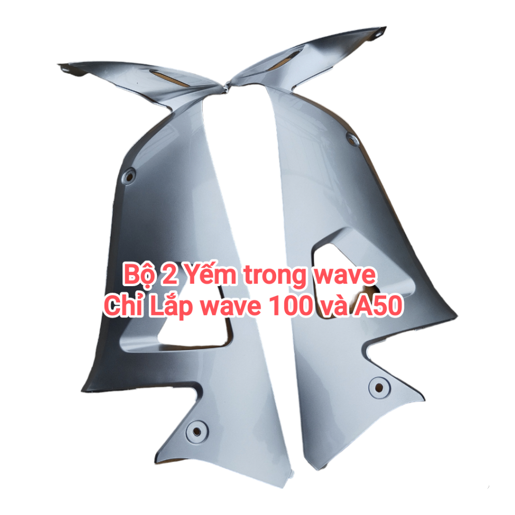 Bộ 2 cánh yếm trong wave A100 và A50 màu bạc nhựa ABS