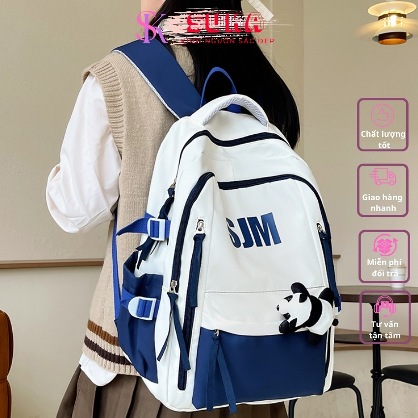 Balo ulzzang đi học du lịch cỡ lớn nam nữ thời trang Hàn Quốc giá rẻ dễ thương vải nylon SUKA BL052