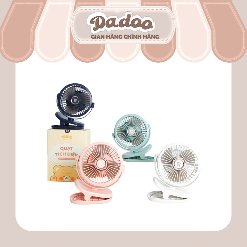 Quạt Tích Điện TOBÉ Dành Cho Trẻ Thiết Kế Thông Minh Dễ Dàng Sử Dụng Mọi Nơi Sử Dụng Bền Bỉ Công Suất Hiệu Suất Cao