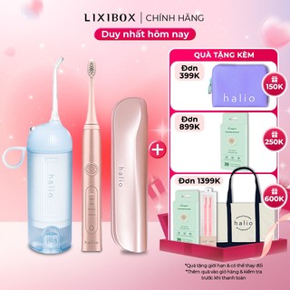 Combo Máy Tăm Nước Cầm Tay Halio - Blue Và Bàn Chải Điện - Rose Gold