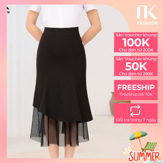 Chân Váy Đuôi Cá Phối Tầng NK Fashion Công Sở Nữ Lạ Mắt, Độc Đáo NKCV2307001 Hack dáng, Vải Thoáng Mát