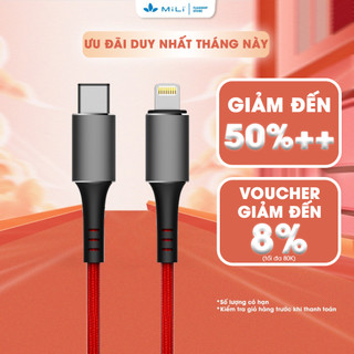 Cáp sạc MiLi HI-L90RD type-C to Lightning dài 1m dây nhựa bền chắc chắn, cao cấp