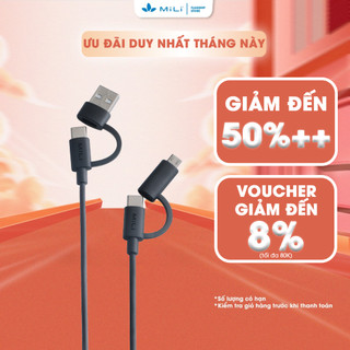 Cáp sạc nhanh MiLi - HX-L41BK 4in1 - Micro USB, Type-C, sạc nhanh 3A - Bảo hành 24 tháng